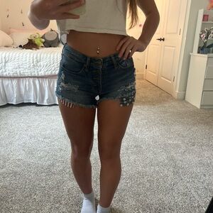 American Denim High Rise Shorts